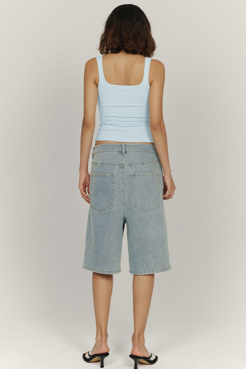 Casual Longline Denim Shorts