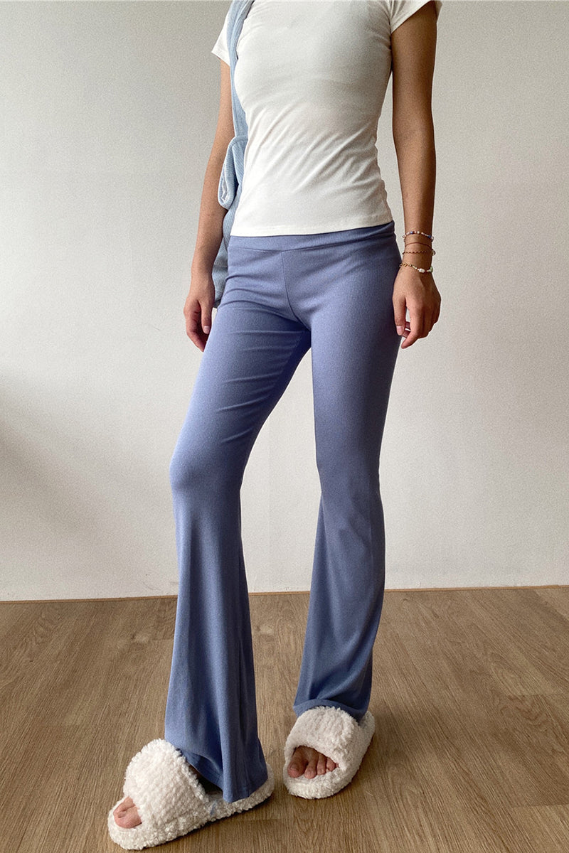 Foldover Waist Flared Lounge Pants