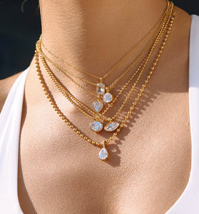 Heart Pendant Necklace with Extender Chain