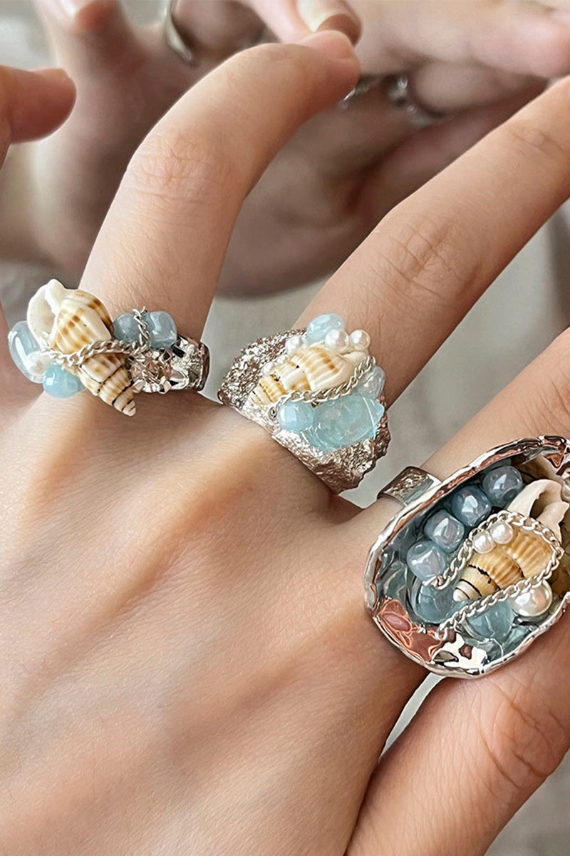 Ocean-Inspired Seashell Statement Ring