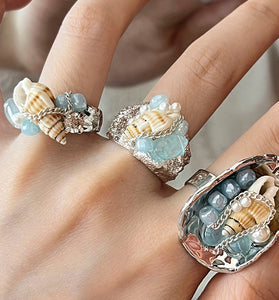 Ocean-Inspired Seashell Statement Ring