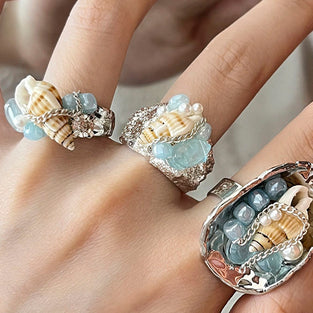 Ocean-Inspired Seashell Statement Ring
