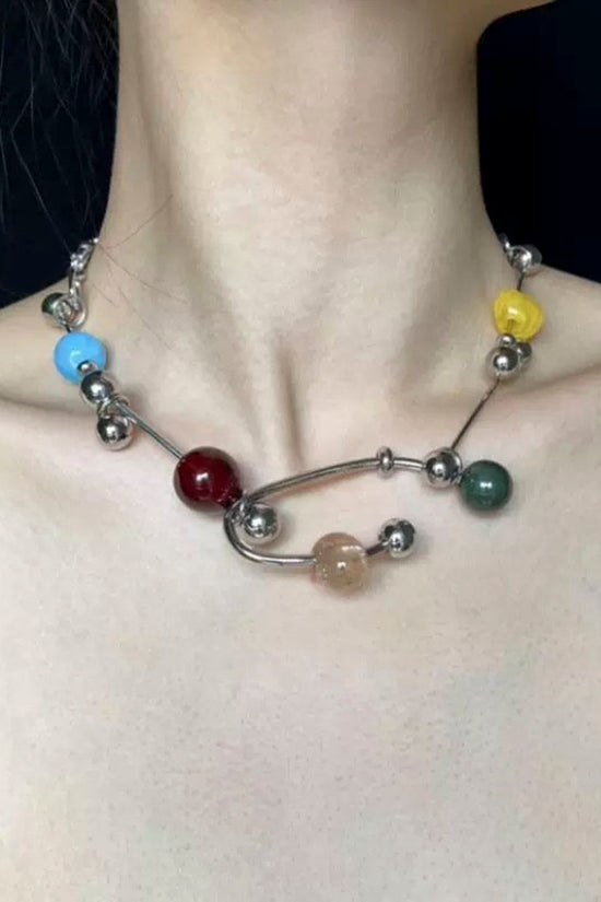 Multicolor Bead Chain Necklace