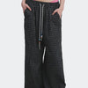 Checked Drawstring Wide Leg Pants