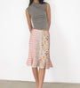 Patchwork Mid-Length Flared Skirt