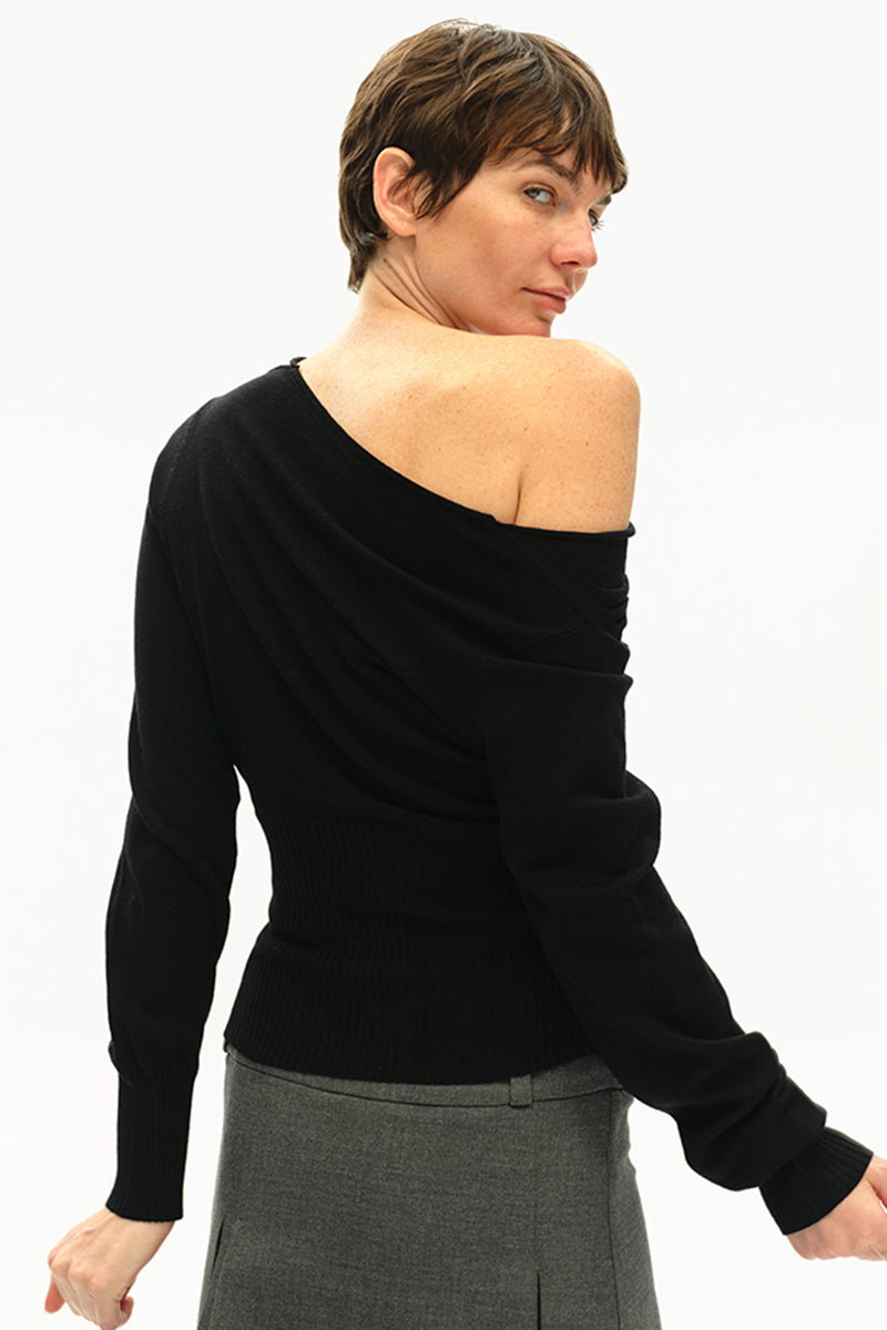 One-Shoulder Ribbed Top