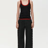 Cutout Detail Straight-Leg Trousers