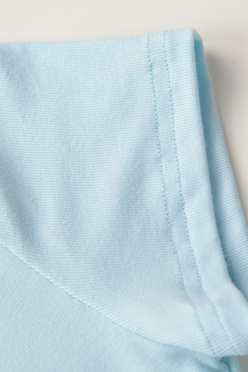 Zip Front Deep V-Neck Tee