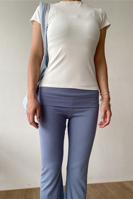 Foldover Waist Flared Lounge Pants