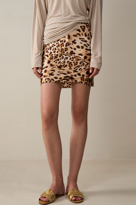 Leopard Print Mini Skirt