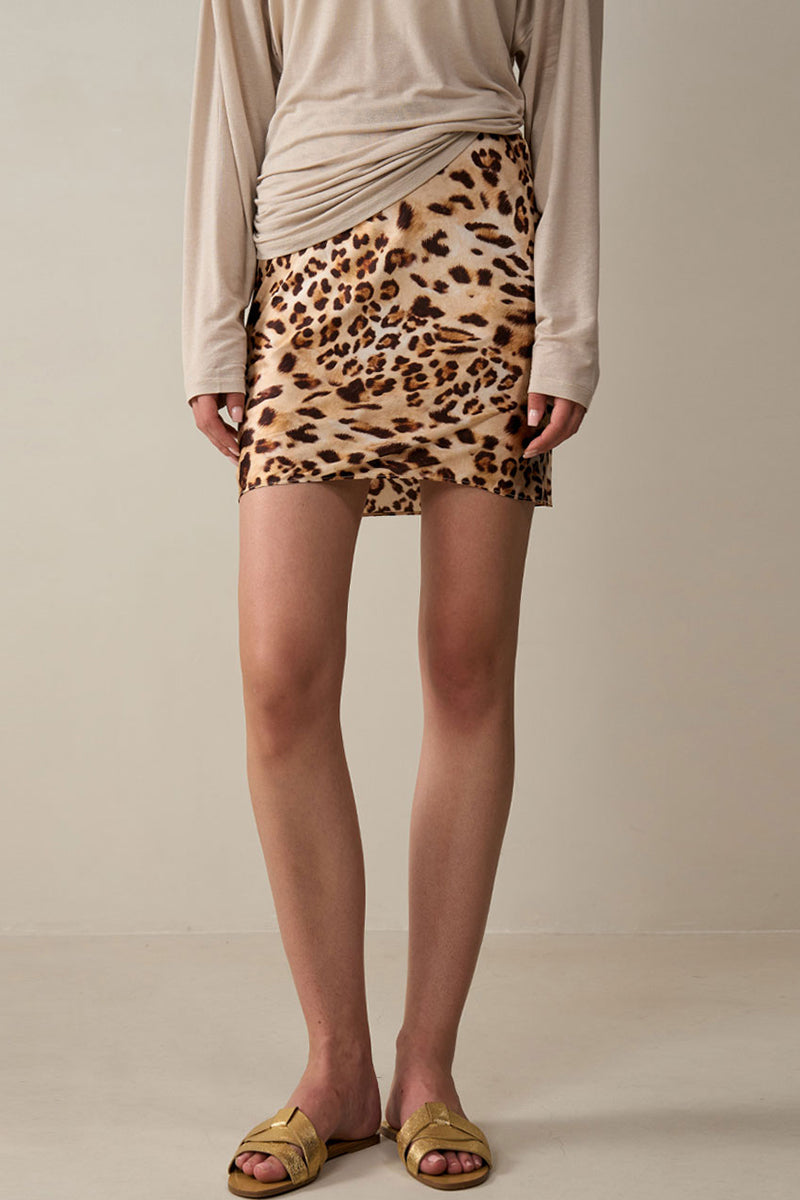 Leopard Print Mini Skirt