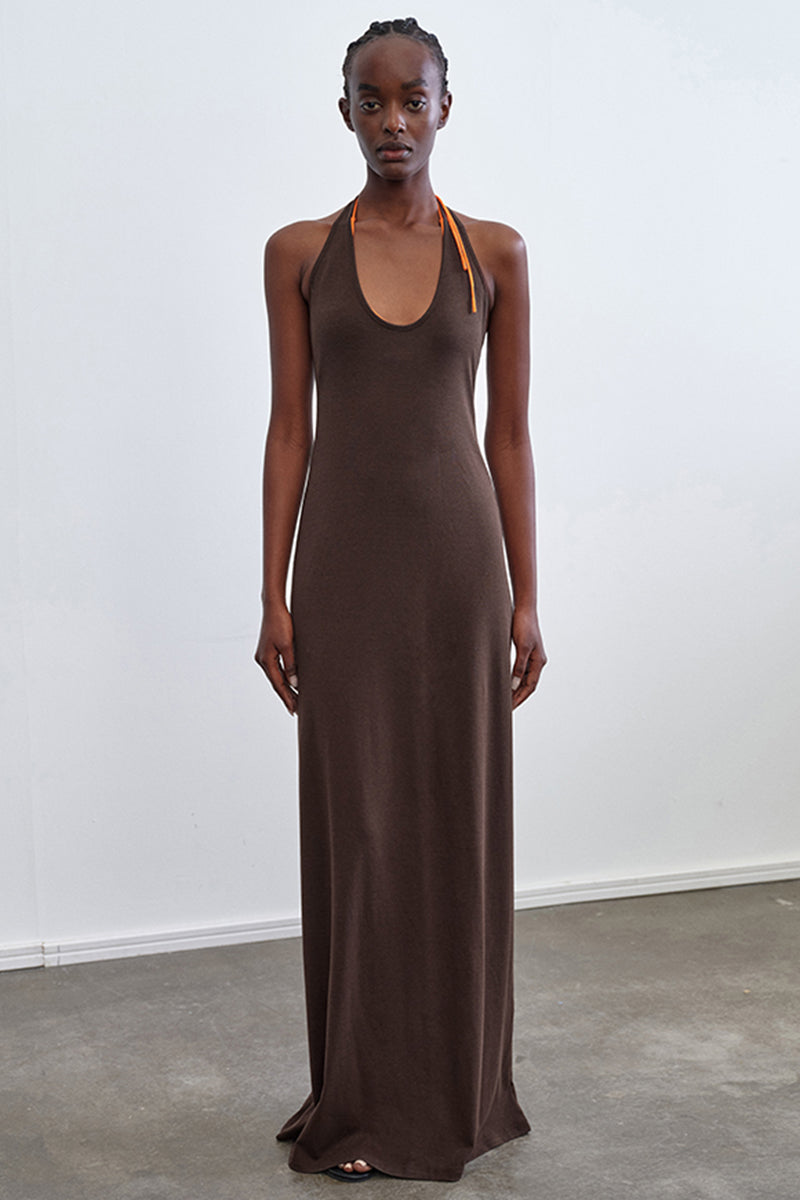 Halter Backless Maxi Dress