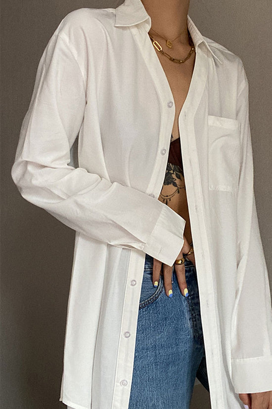 Button-Up Shirt with Chest Pocket