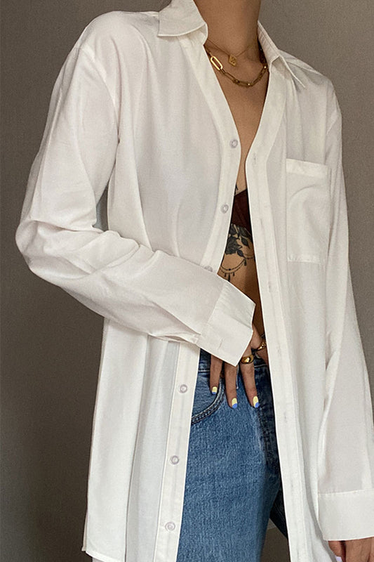 Button-Up Shirt with Chest Pocket