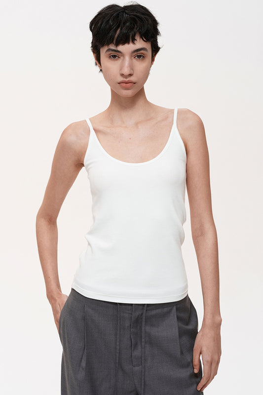 Basic Ribbed Scoop Neck Tank Top