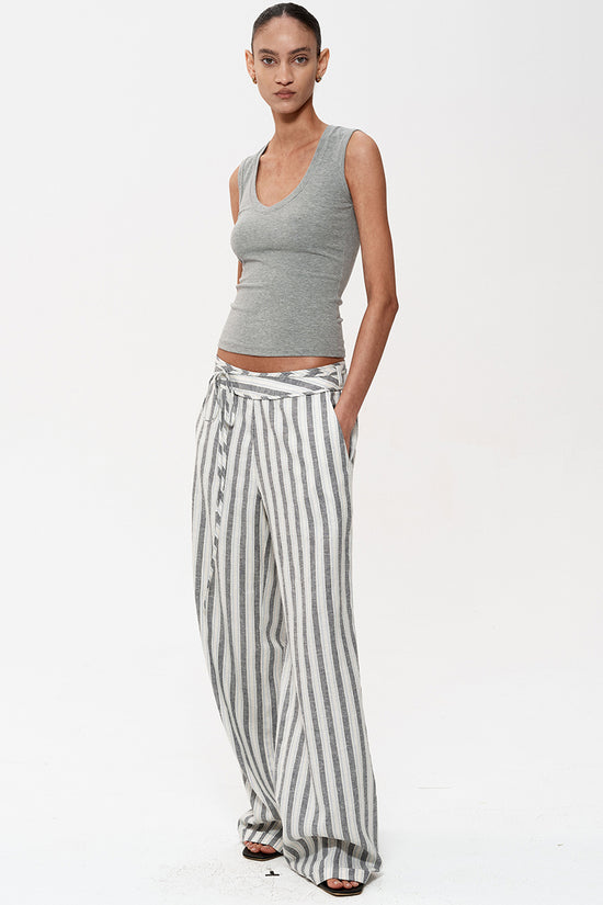 Striped Tie-Waist Lounge Pants