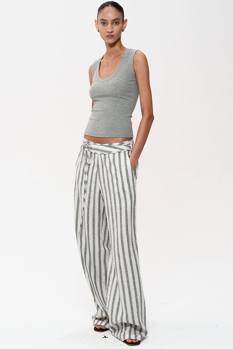 Striped Tie-Waist Lounge Pants