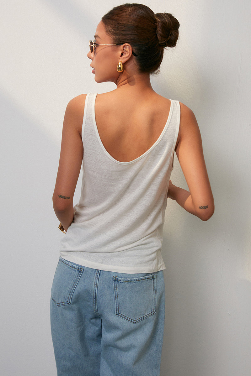 Relaxed Fit Scoop Neck Tank