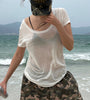 Sheer Tee with Bikini Layering