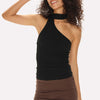 Asymmetric Neck Choker Tank