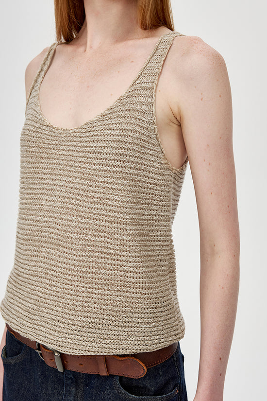Textured Knit Scoop Neck Tank