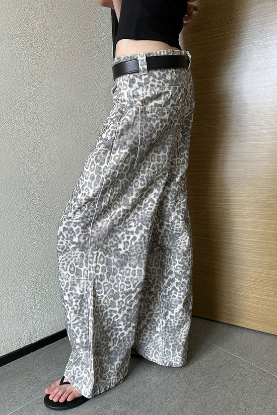 Leopard Print Wide-Leg Pants