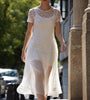 Lace Panel Midi Dress