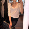 Deep V-Neck Knit Top