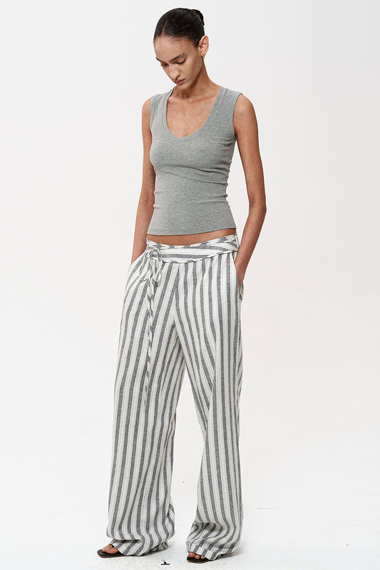 Striped Tie-Waist Lounge Pants
