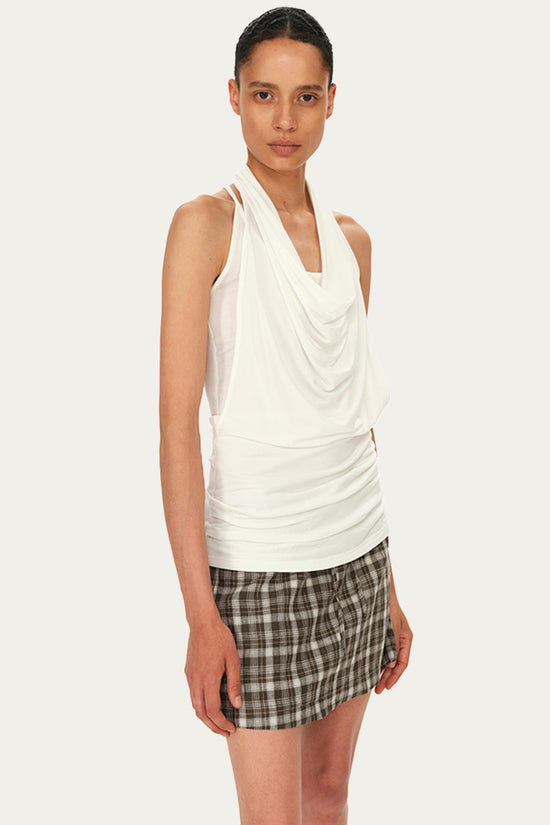 Draped Neck Sleeveless Top