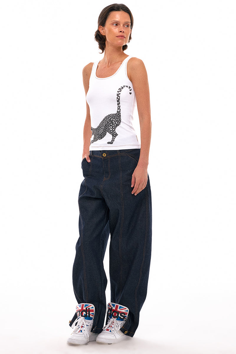 Tank Top with Stretch Cat Graphic