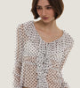Ruffle Trim Polka Dot Blouse