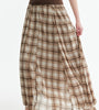 Plaid Flowy Maxi Skirt