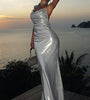 Backless Maxi Dress with Spaghetti Straps