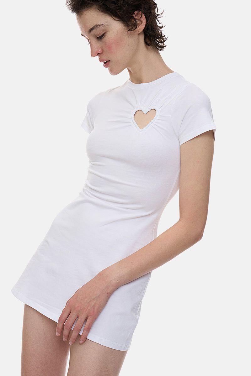 Heart Cutout Fitted Mini Dress