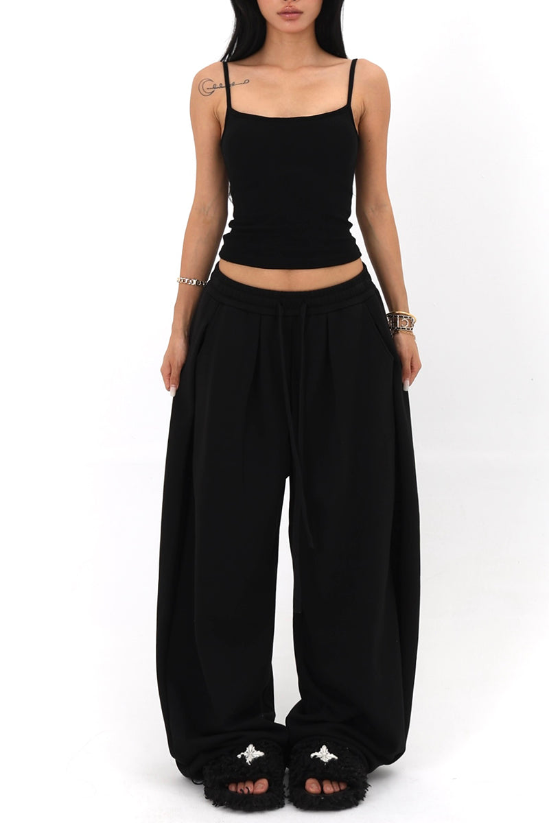 Drawstring Wide-Leg Pants
