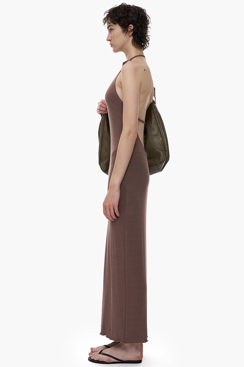 Halter Neck Backless Slim Maxi Dress