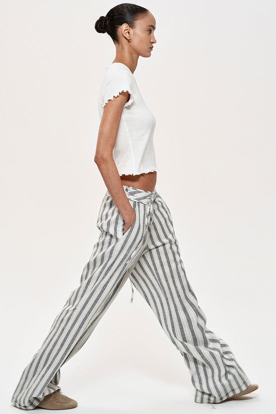 Striped Tie-Waist Lounge Pants