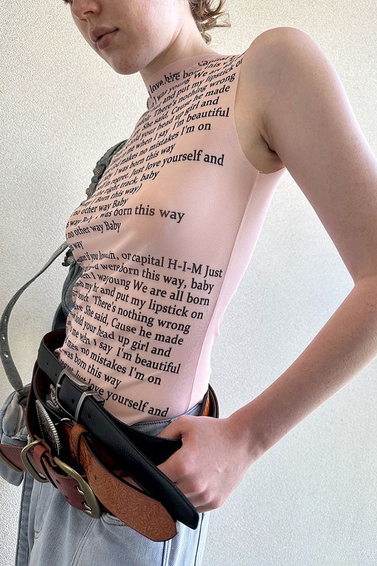 Bold Text Print Mesh Tank