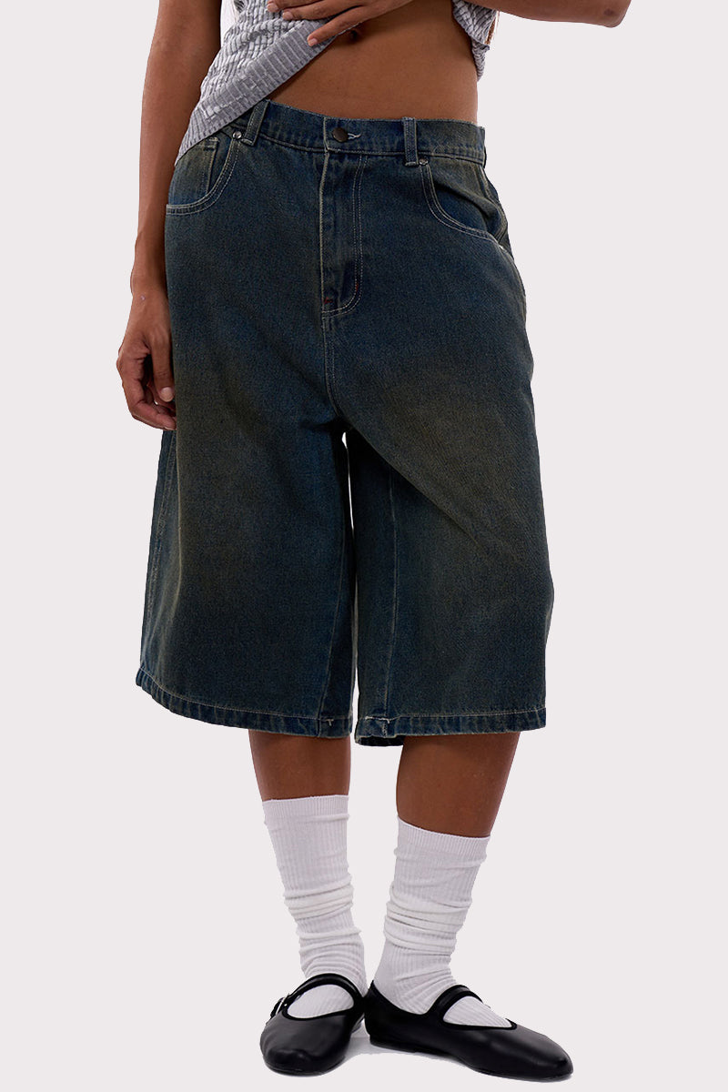 Star Pattern Denim Culottes