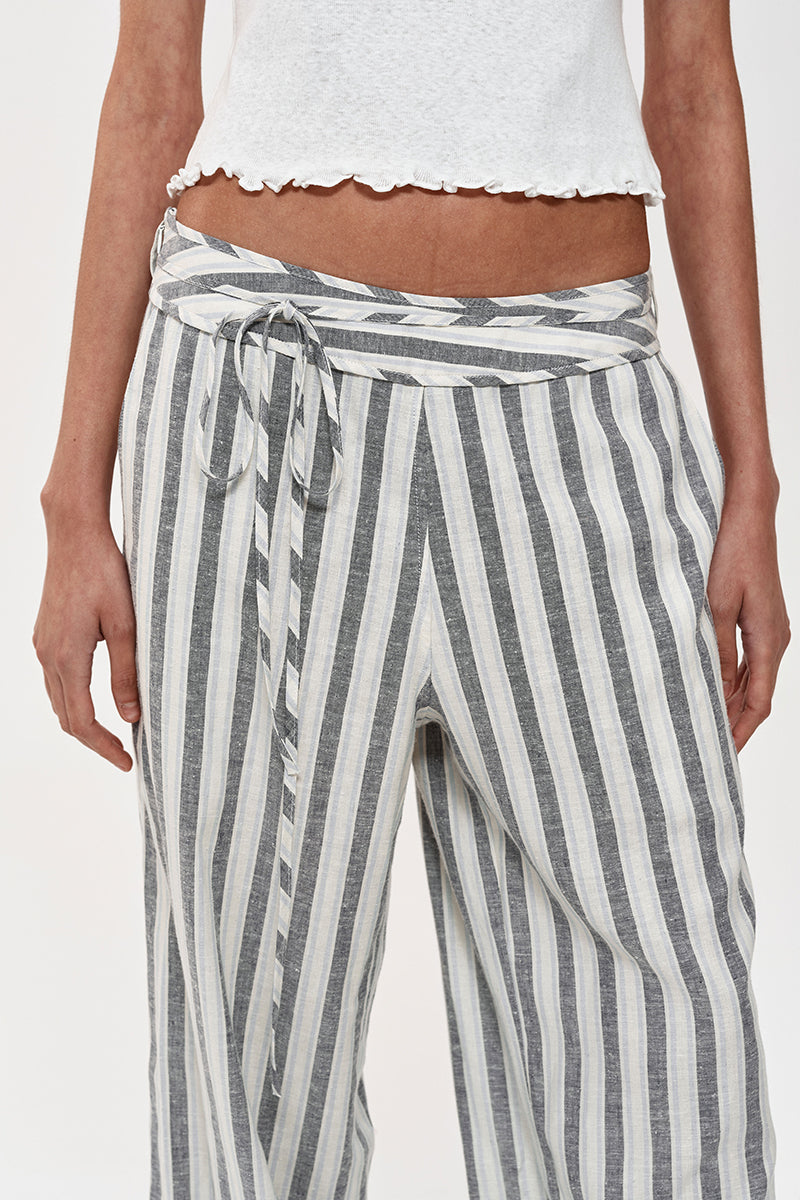Striped Tie-Waist Lounge Pants