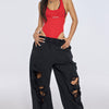 Distressed Slouchy Fit Jogger Pants