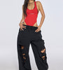 Distressed Slouchy Fit Jogger Pants