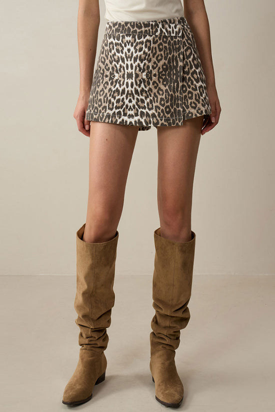Leopard Print Wrap Shorts