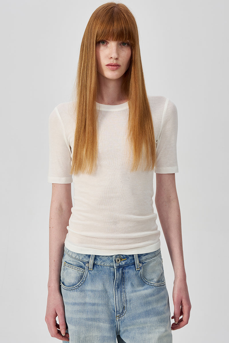 Slim Fit Elbow Sleeve Tee