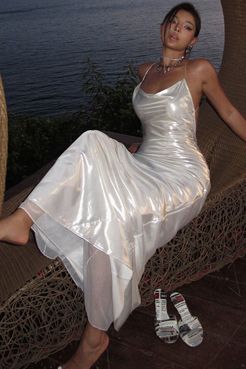 Backless Maxi Dress with Spaghetti Straps