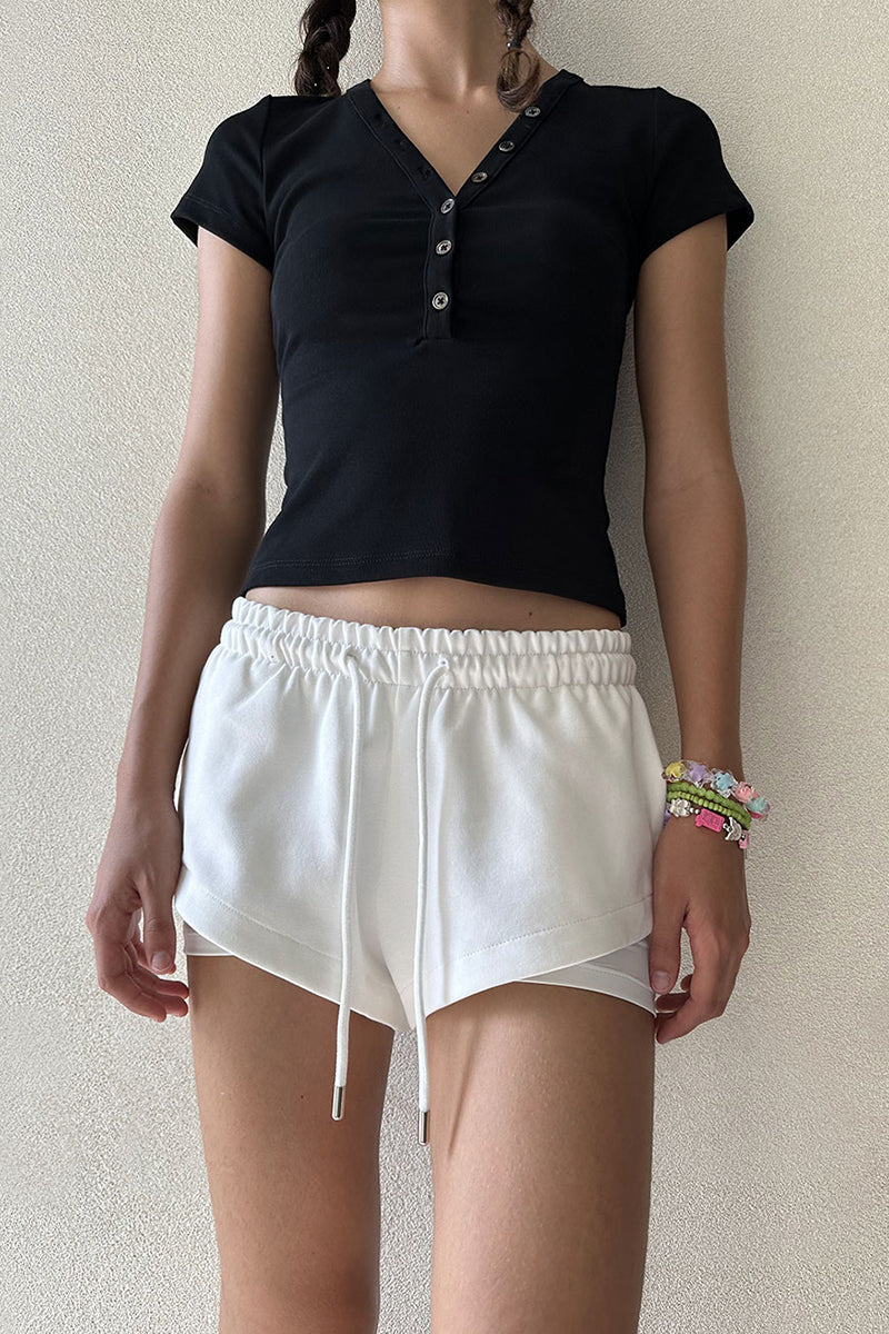 Double Layer Drawstring Shorts