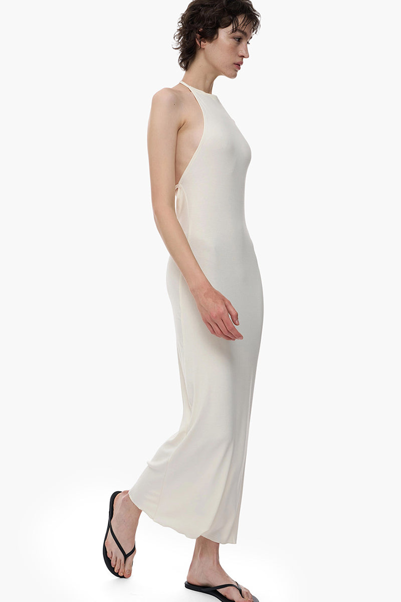 Halter Neck Backless Slim Maxi Dress