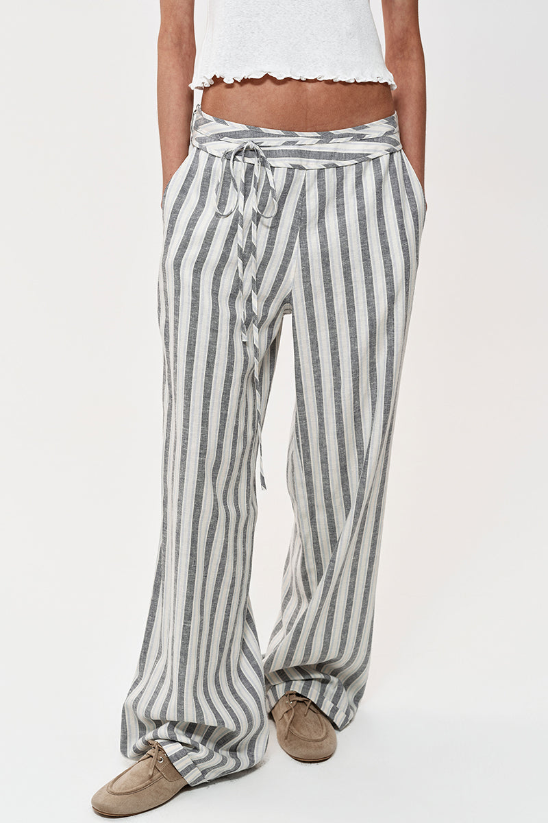 Striped Tie-Waist Lounge Pants