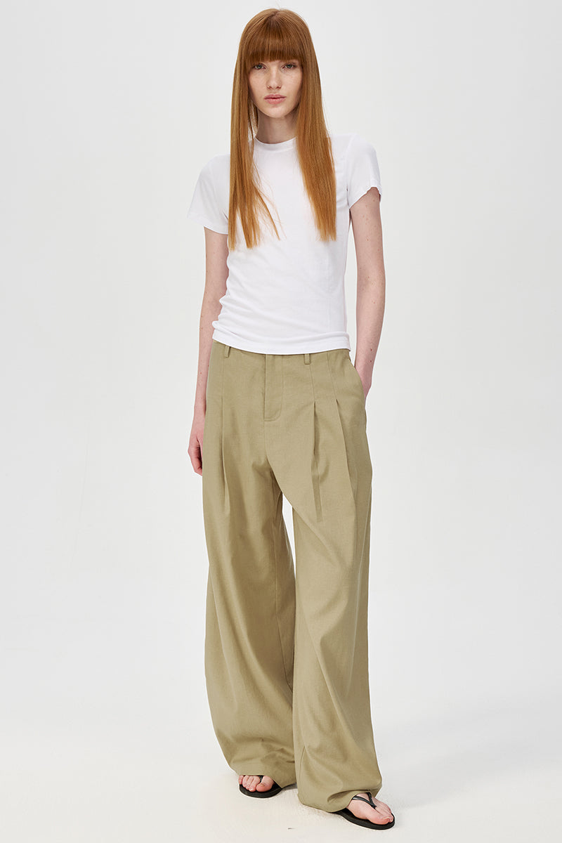 High-Waist Pleated Loose Fit Trousers